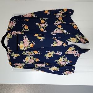 Agaci Blue Floral Print Shrug
